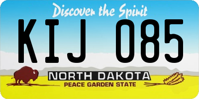 ND license plate KIJ085