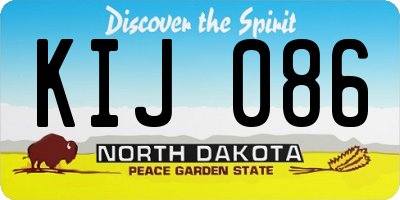 ND license plate KIJ086