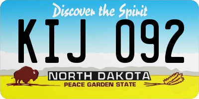 ND license plate KIJ092