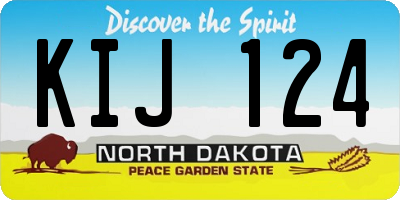 ND license plate KIJ124