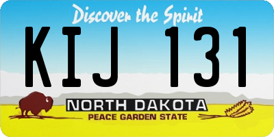 ND license plate KIJ131