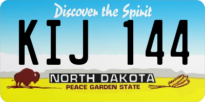 ND license plate KIJ144