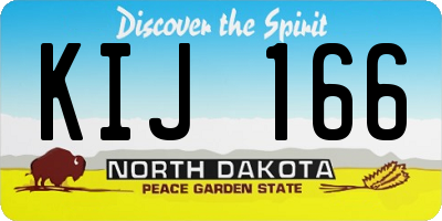 ND license plate KIJ166