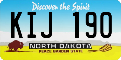 ND license plate KIJ190
