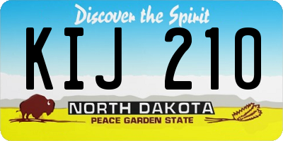 ND license plate KIJ210