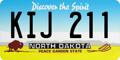 ND license plate KIJ211