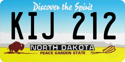 ND license plate KIJ212