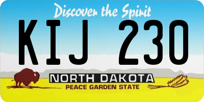 ND license plate KIJ230
