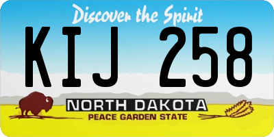 ND license plate KIJ258