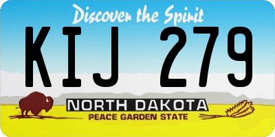 ND license plate KIJ279