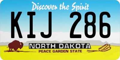 ND license plate KIJ286