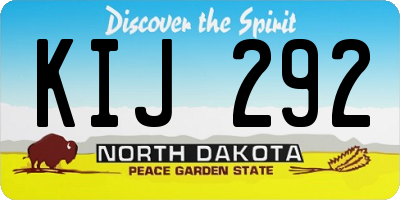 ND license plate KIJ292
