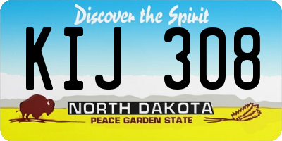 ND license plate KIJ308