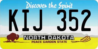 ND license plate KIJ352