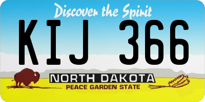 ND license plate KIJ366