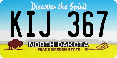 ND license plate KIJ367