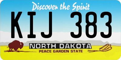 ND license plate KIJ383