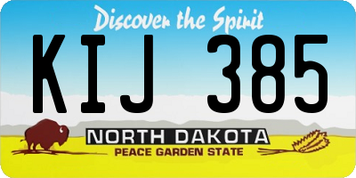 ND license plate KIJ385
