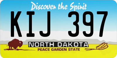 ND license plate KIJ397