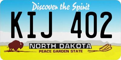 ND license plate KIJ402