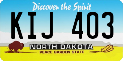ND license plate KIJ403