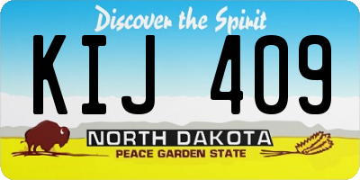 ND license plate KIJ409