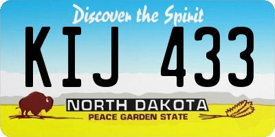ND license plate KIJ433