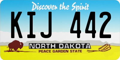 ND license plate KIJ442