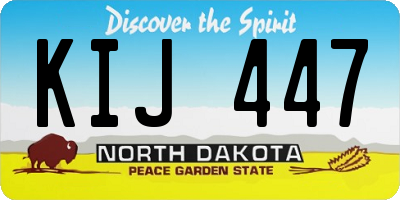 ND license plate KIJ447