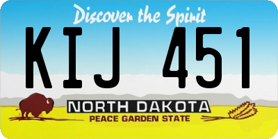 ND license plate KIJ451