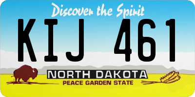 ND license plate KIJ461
