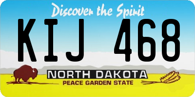ND license plate KIJ468