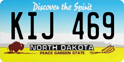 ND license plate KIJ469