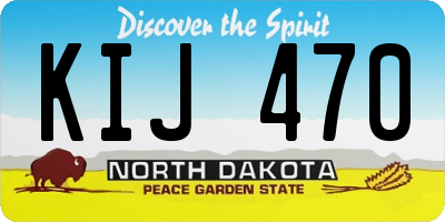ND license plate KIJ470