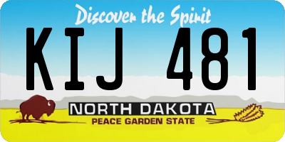 ND license plate KIJ481