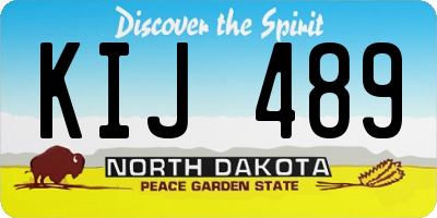 ND license plate KIJ489
