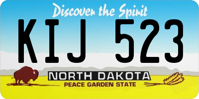 ND license plate KIJ523