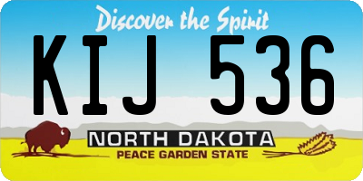 ND license plate KIJ536