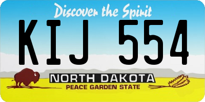 ND license plate KIJ554