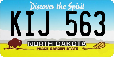 ND license plate KIJ563