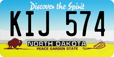 ND license plate KIJ574