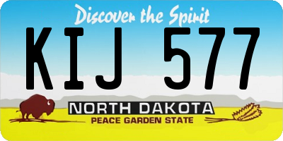 ND license plate KIJ577