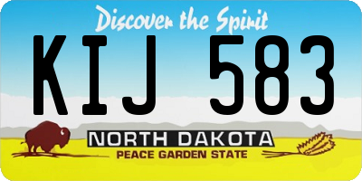 ND license plate KIJ583