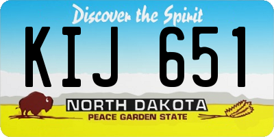 ND license plate KIJ651