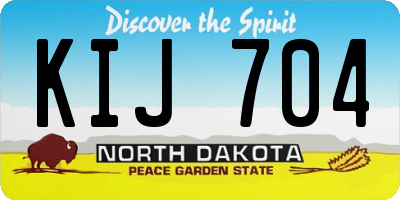 ND license plate KIJ704