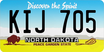 ND license plate KIJ705