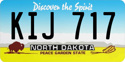 ND license plate KIJ717