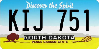 ND license plate KIJ751