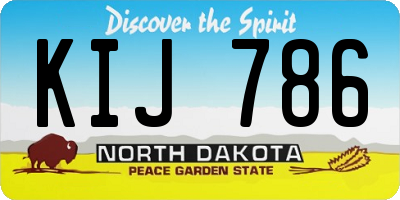 ND license plate KIJ786