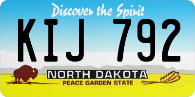 ND license plate KIJ792